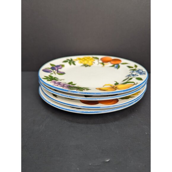 Tabletops Unlimited Stoneware Essence Fruit Pattern 7 1/2" Bread Plate Set of 4 - Picture 10 of 11